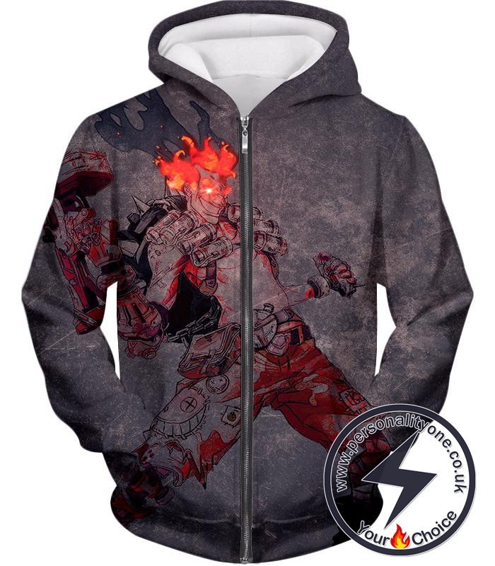 Overwatch Craziest Villain Junkrat Zip Up Hoodie